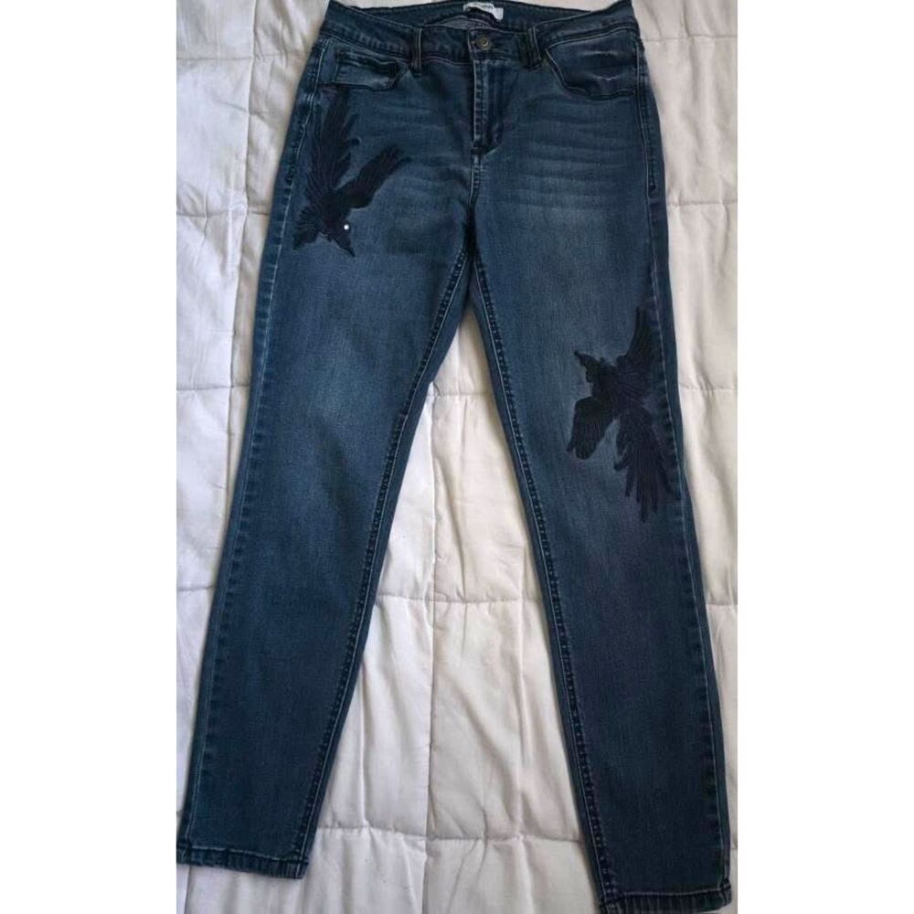 Kensie Jeans Teen Girl Blue Skinny Raw Hem – Size Medium